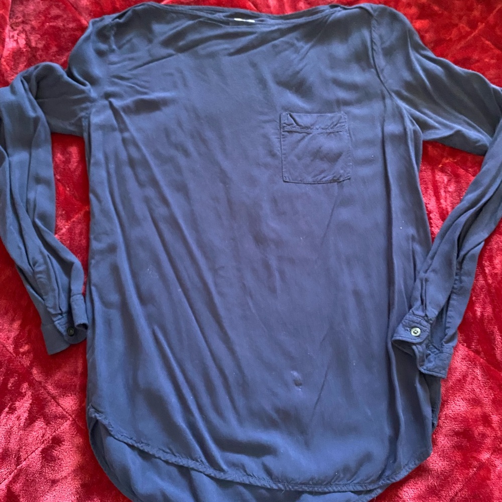 Gap Navy Blue Long Sleeve Blouse